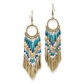 Beaded Feather Earrings