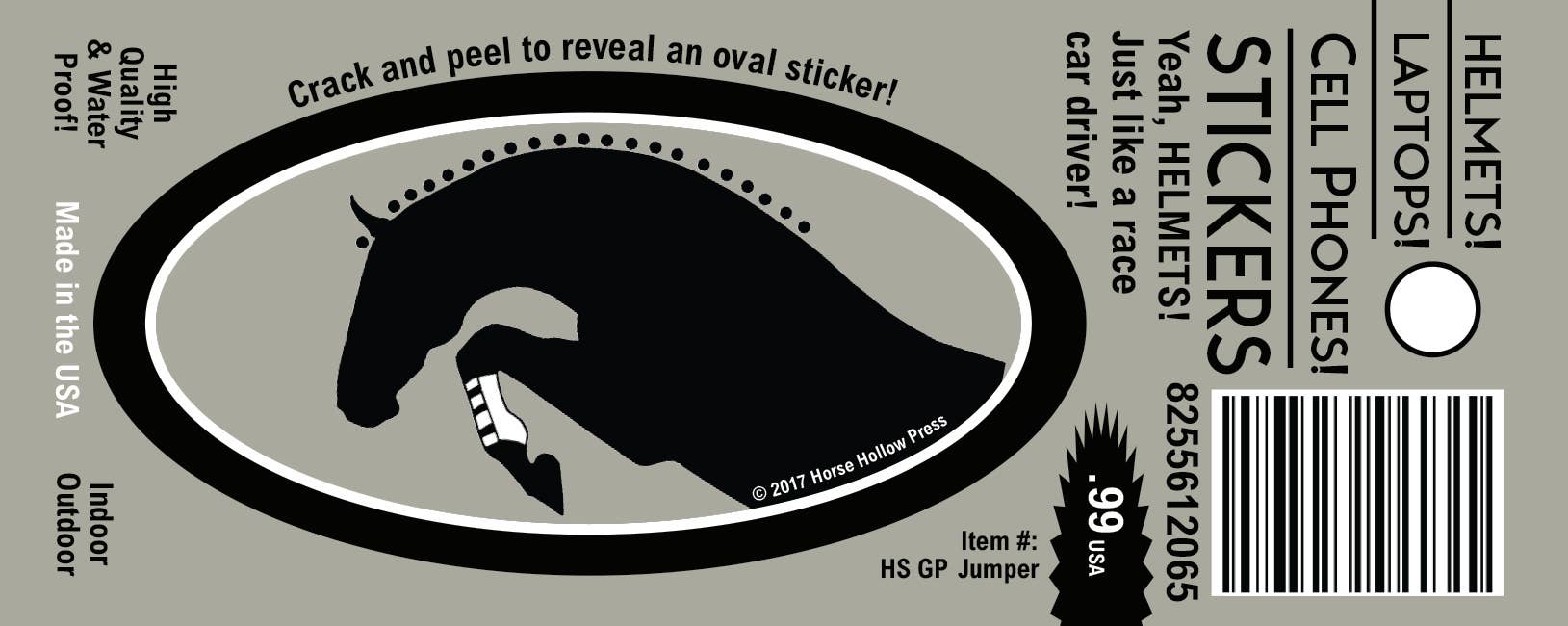 Horse Laptop, Cell Phone & Helmet Sticker "Grand Prix Jump"