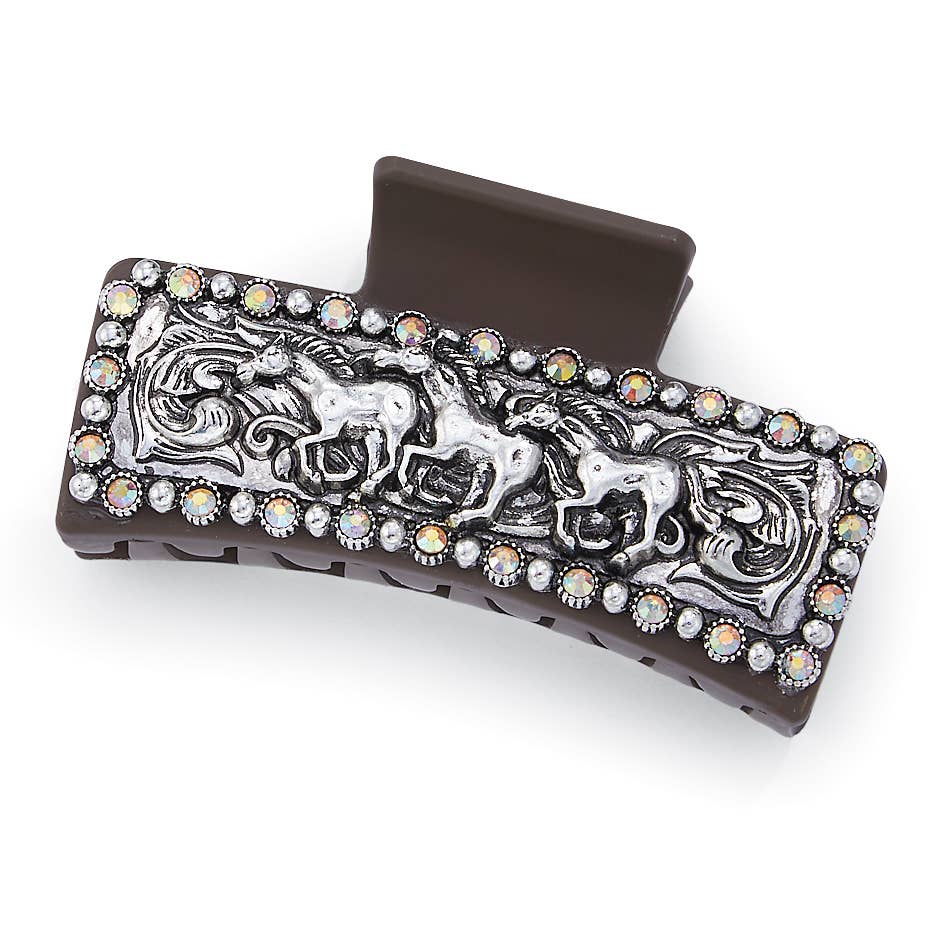 Western Filigree Turquoise Hair Claw Clip