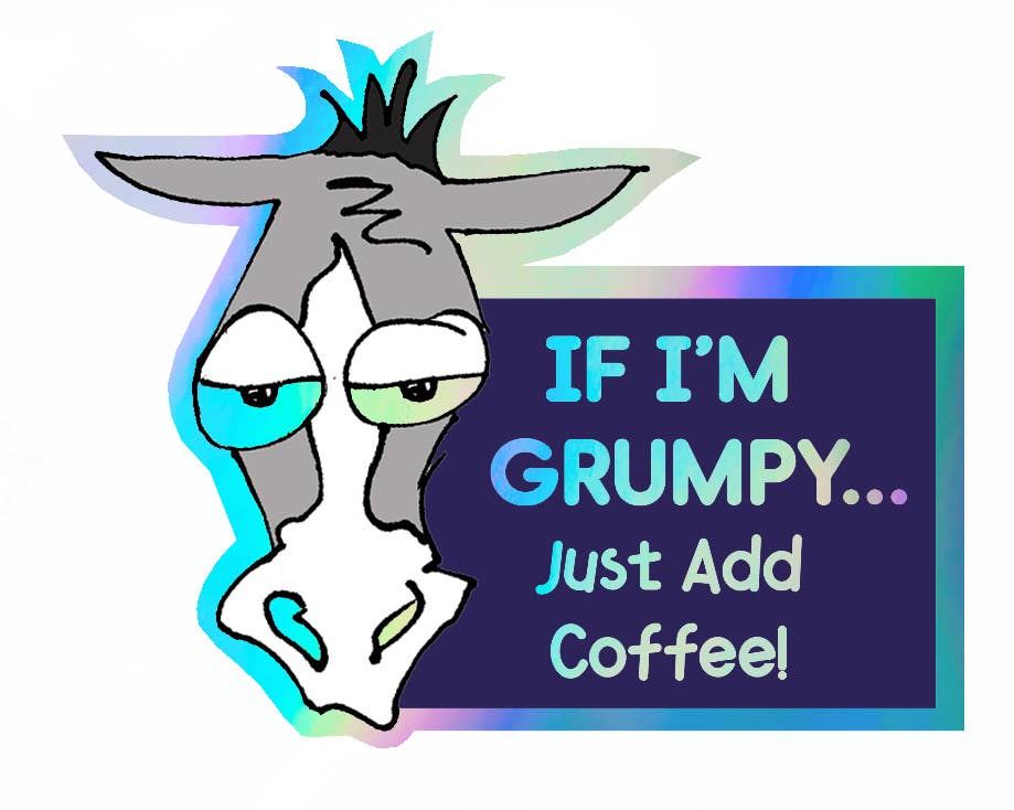 Holographic Sticker Sheet "Coffee" 4 peel-off stickers