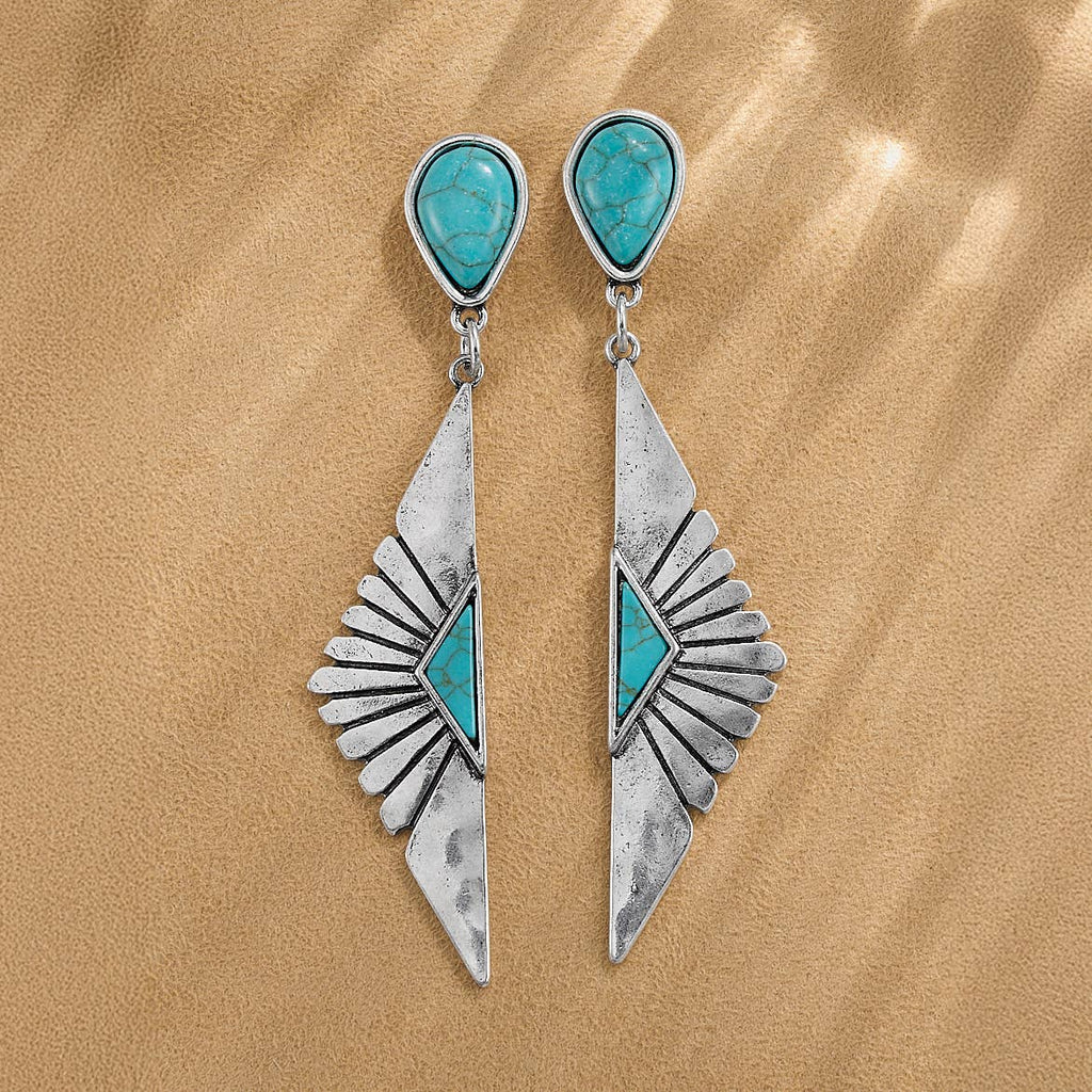 Western Fan Turquoise Earrings