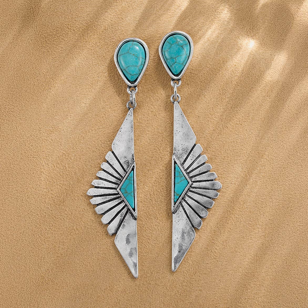 Western Fan Turquoise Earrings