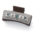 Floral & Turquoise Hair Claw Clip