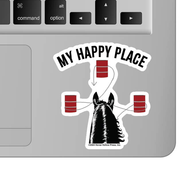 Horse Sticker Waterproof 3" "Barrel Race"