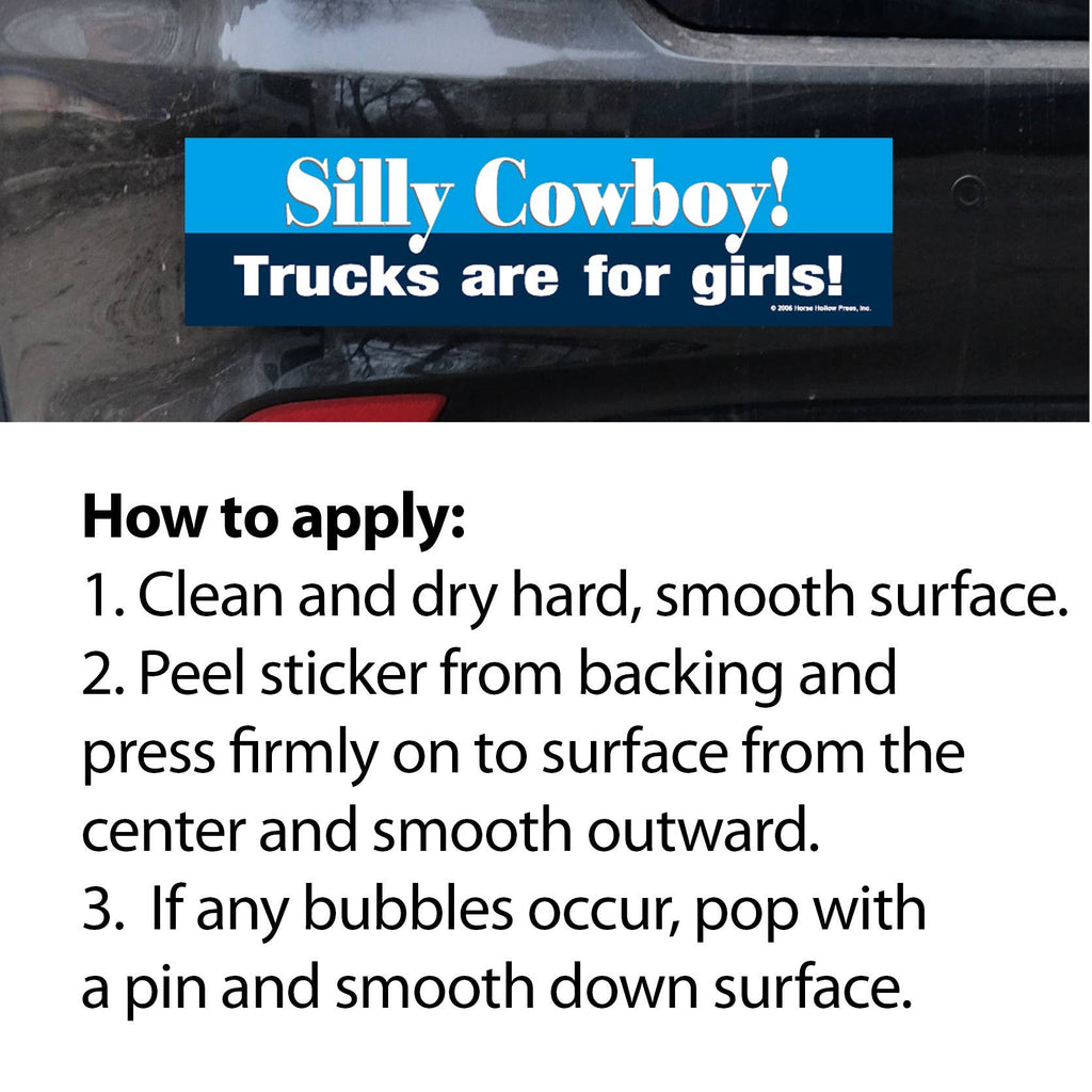 Horse Bumper Sticker "Silly Cowboy!"