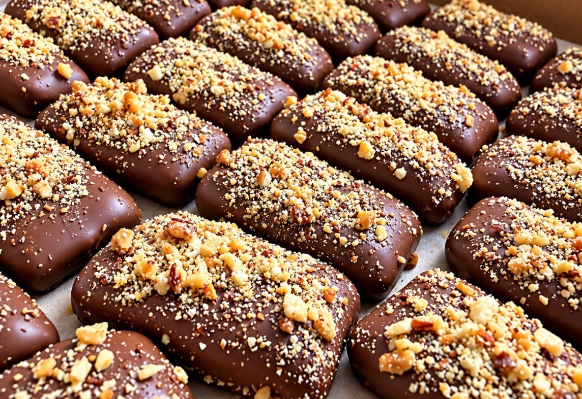 Milk Choc Almond Butter Toffee Squares 5PK Bag w/ Satin Bow