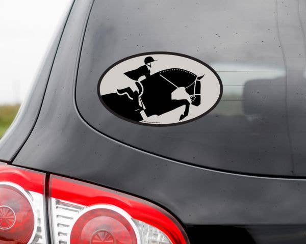 Oval Equestrian Horse Sticker (Waterproof) "Rider"