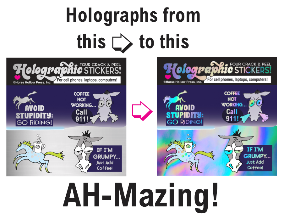 Holographic Sticker Sheet "Coffee" 4 peel-off stickers