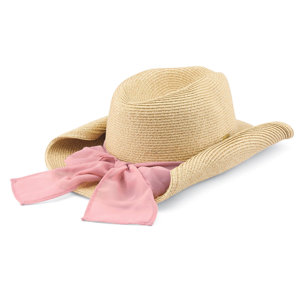 Country Straw & Bow Cowgirl Hat