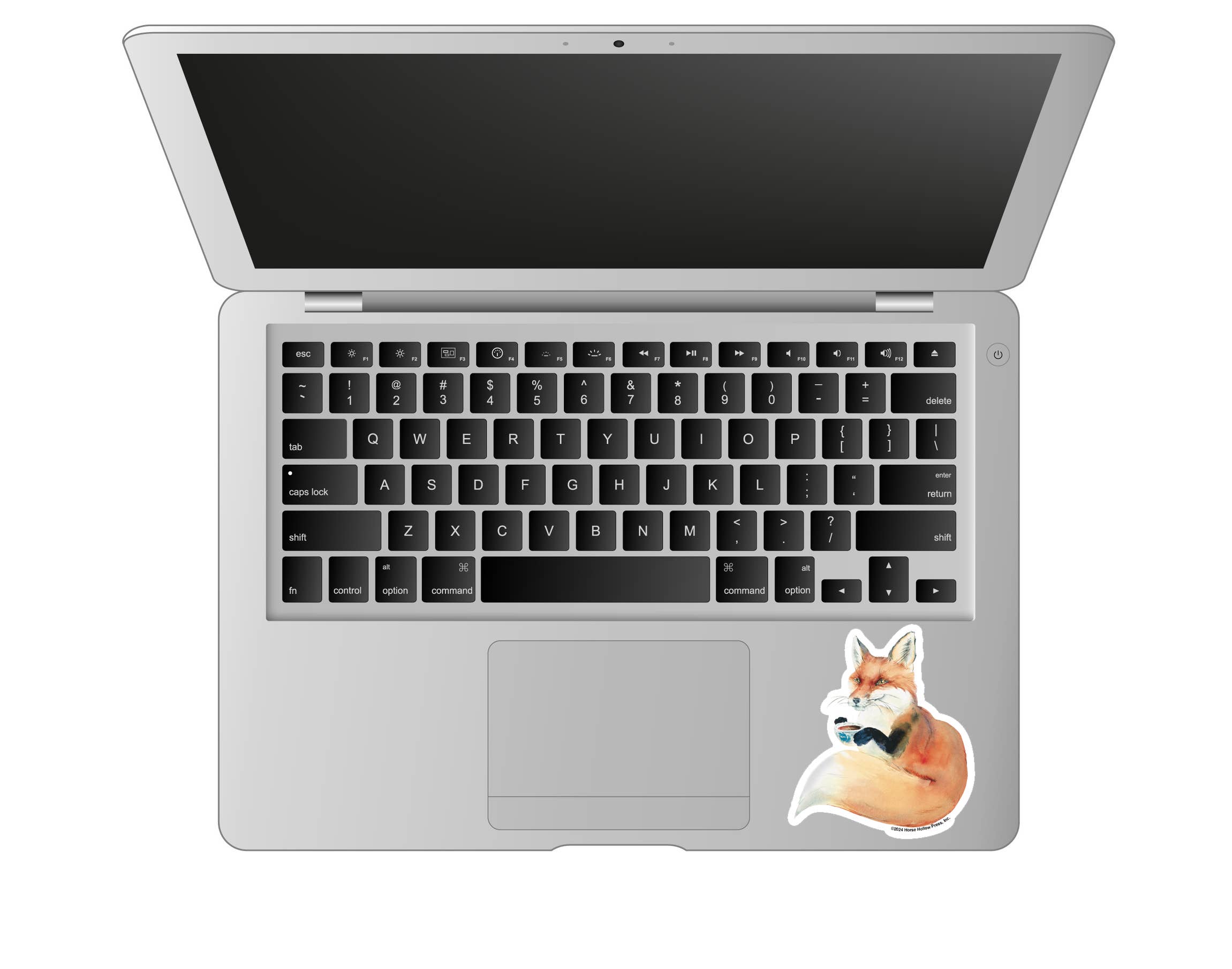 Fox Sticker Waterproof 3" "Fox & Coffee"
