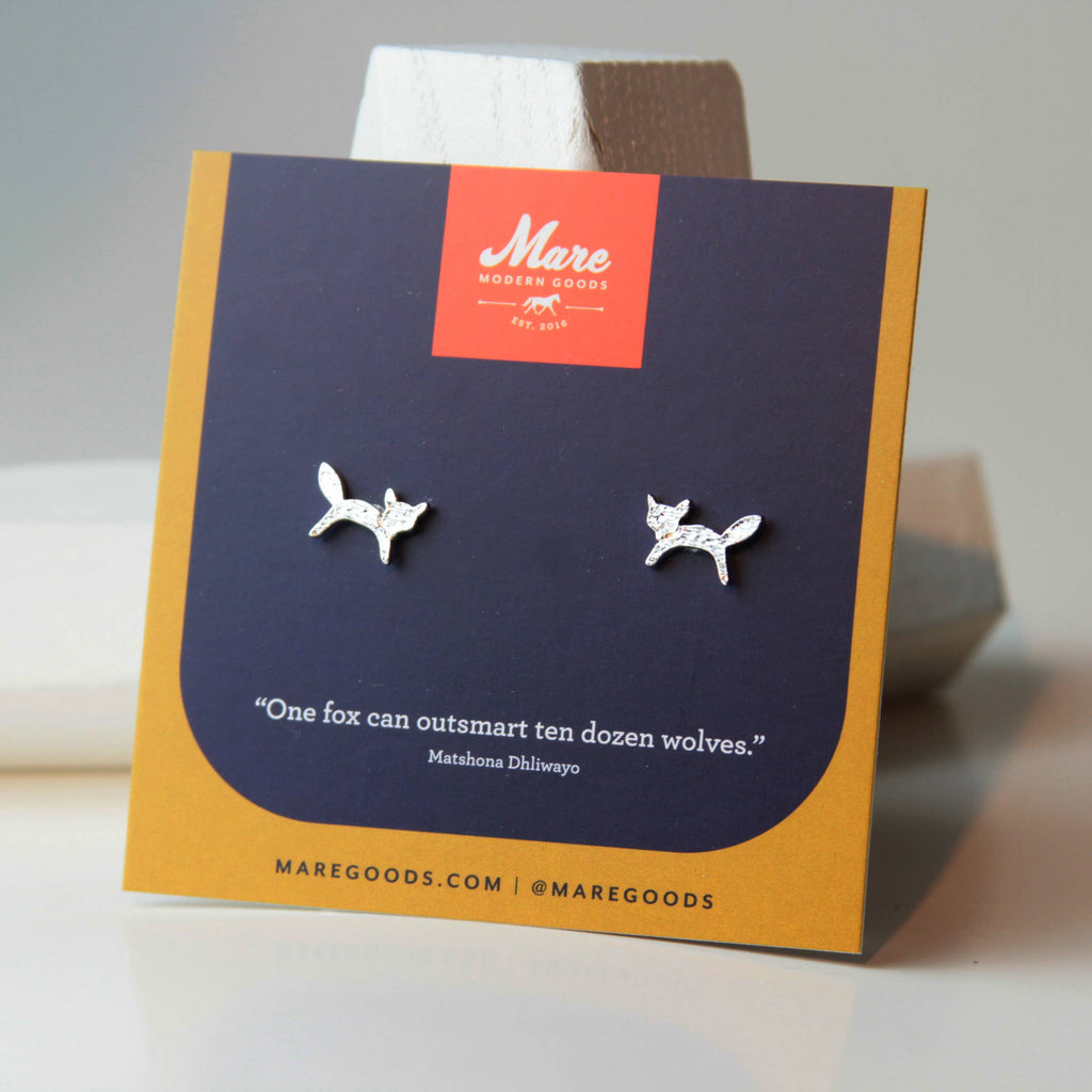 "Foxy" Studs Silver Earrings