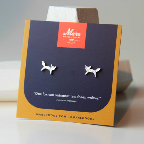 "Foxy" Studs Silver Earrings