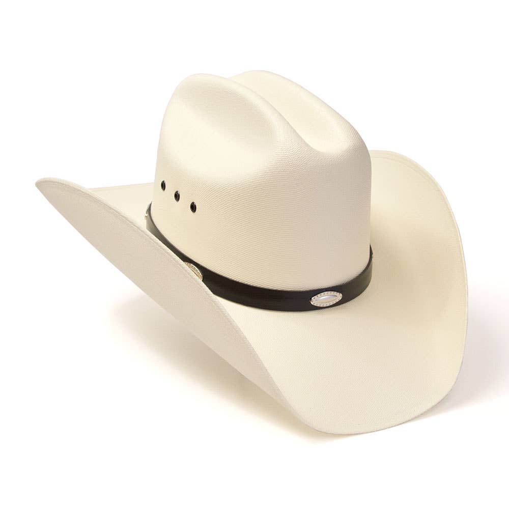 Western Cattleman Straw Hat with Silver Concho Band