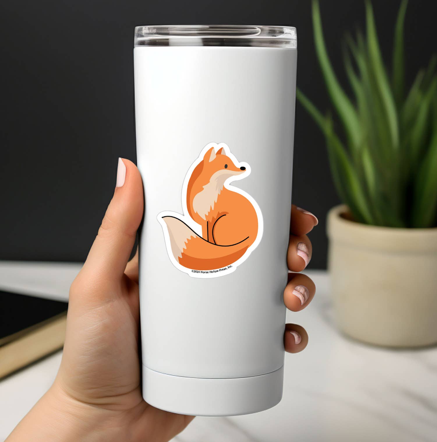 Fox Sticker Waterproof 3" "Fox Black Line"