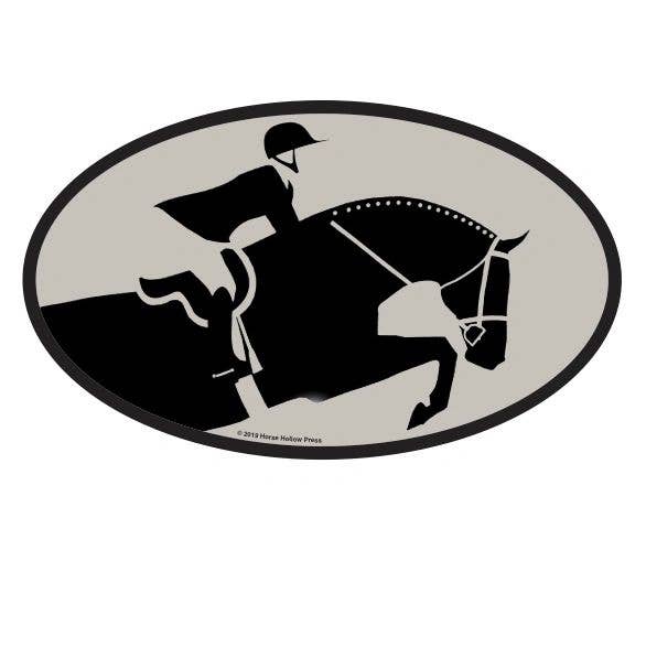 Oval Equestrian Horse Sticker (Waterproof) "Rider"