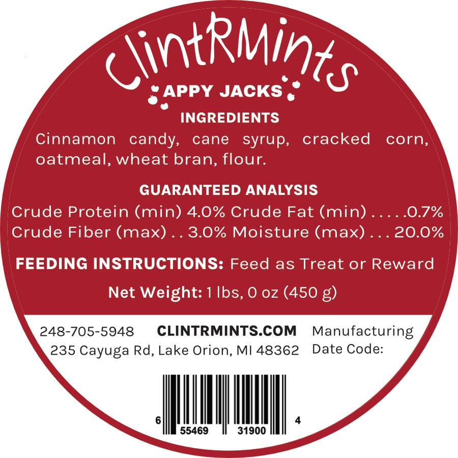 ClintRMint Horse Treats Appy Jacks Flavor