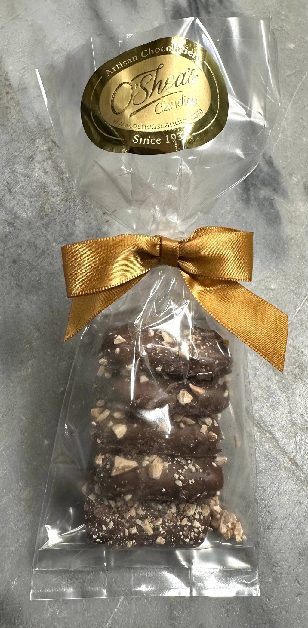 Milk Choc Almond Butter Toffee Squares 5PK Bag w/ Satin Bow