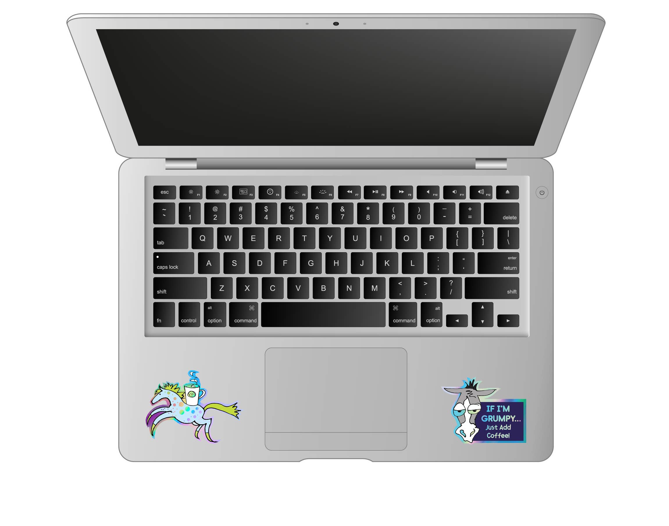 Holographic Sticker Sheet "Coffee" 4 peel-off stickers