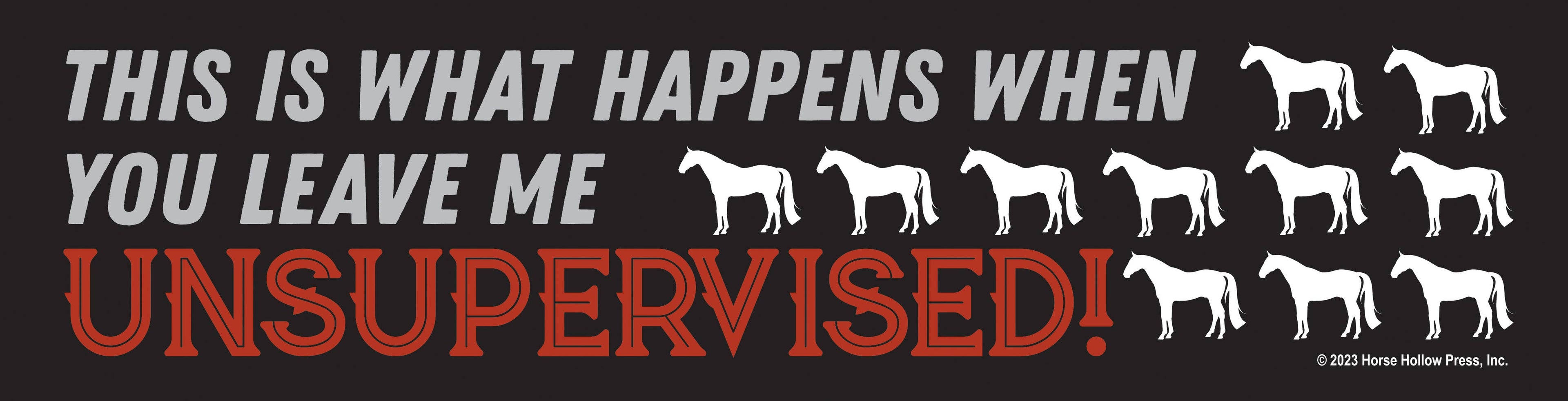 Horse Bumper Sticker "Leave Me Unsupervised..."