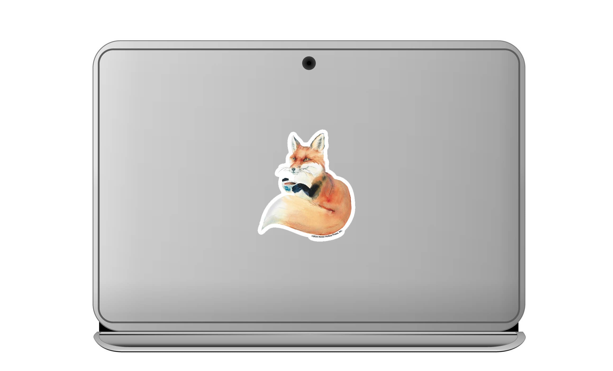 Fox Sticker Waterproof 3" "Fox & Coffee"
