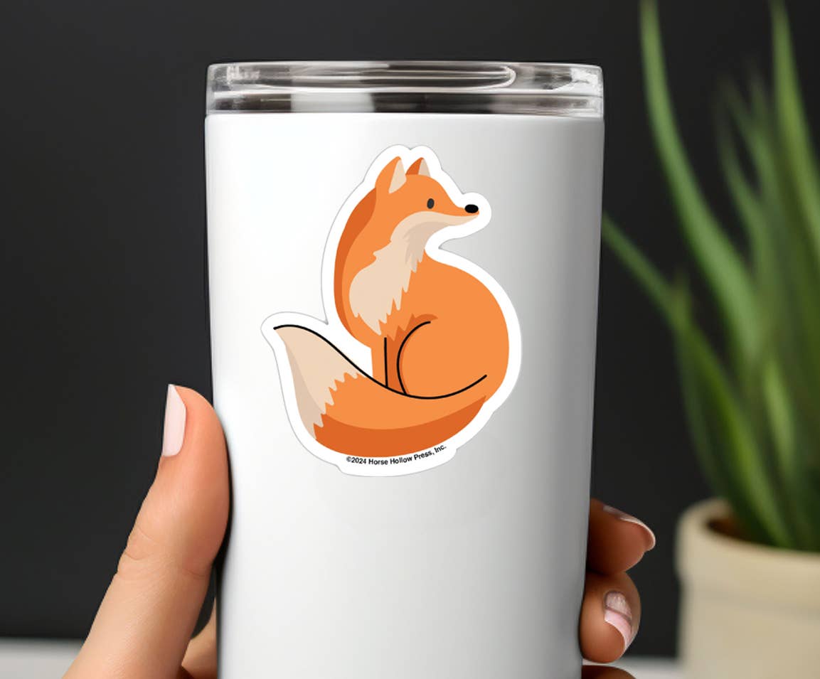 Fox Sticker Waterproof 3" "Fox Black Line"