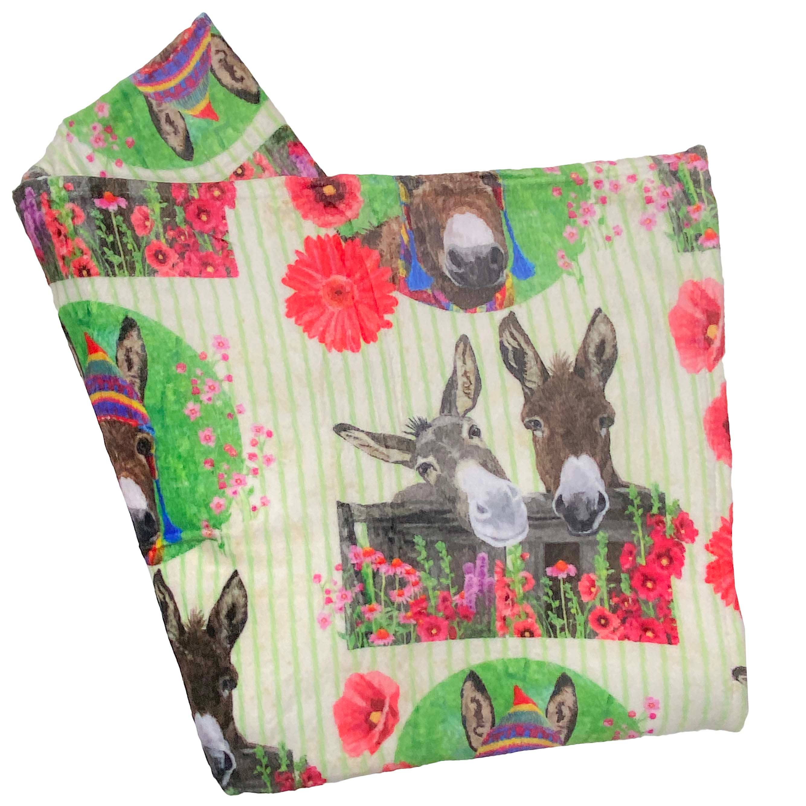 Donkey Garden Throw Blanket 72" x 60"