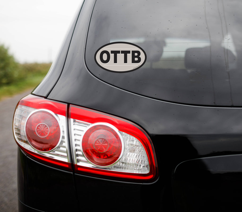 Oval Equestrian Horse Sticker (Waterproof) "OTTB"