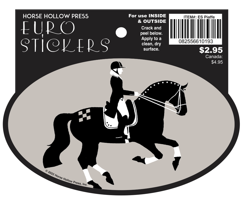 Oval Equestrian Horse Sticker (Waterproof) "Piaffe Dressage"