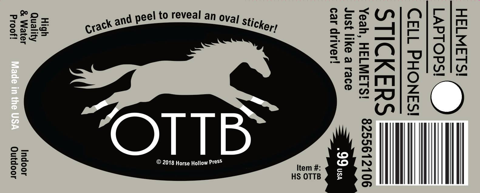 Horse OTTB Laptop, Cell Phone & Helmet Sticker "OTTB"