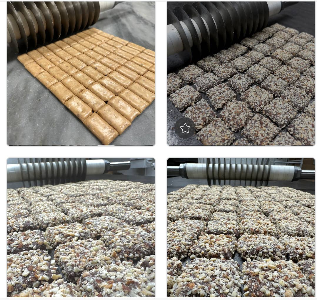 Milk Choc Almond Butter Toffee Squares 5PK Bag w/ Satin Bow