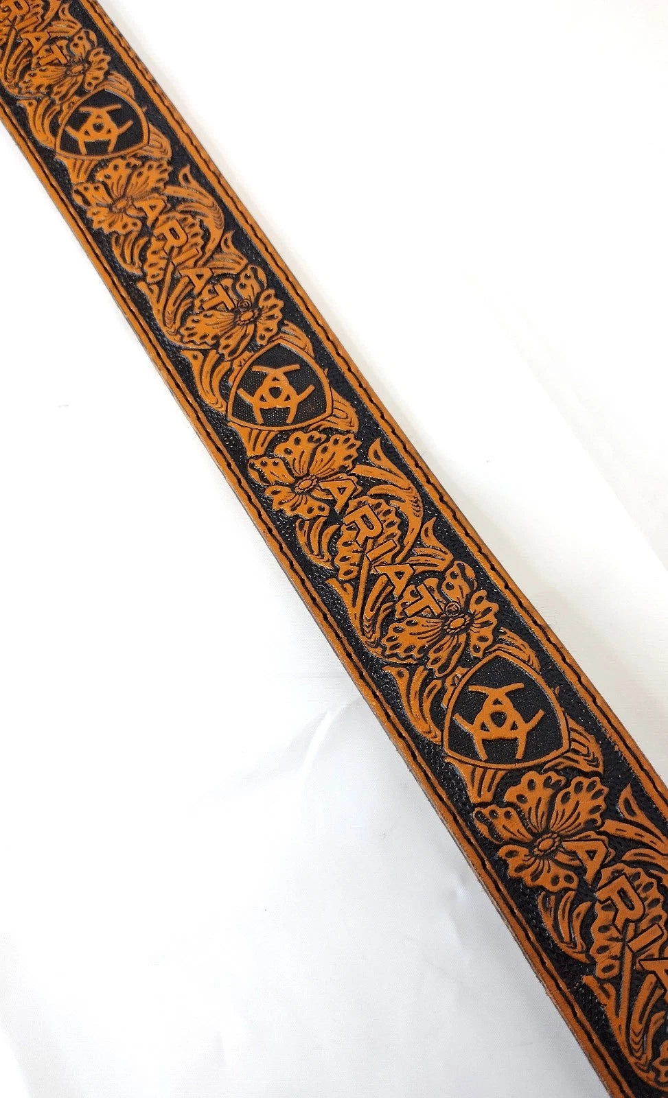 Ariat Brown Tooled Logo Belt