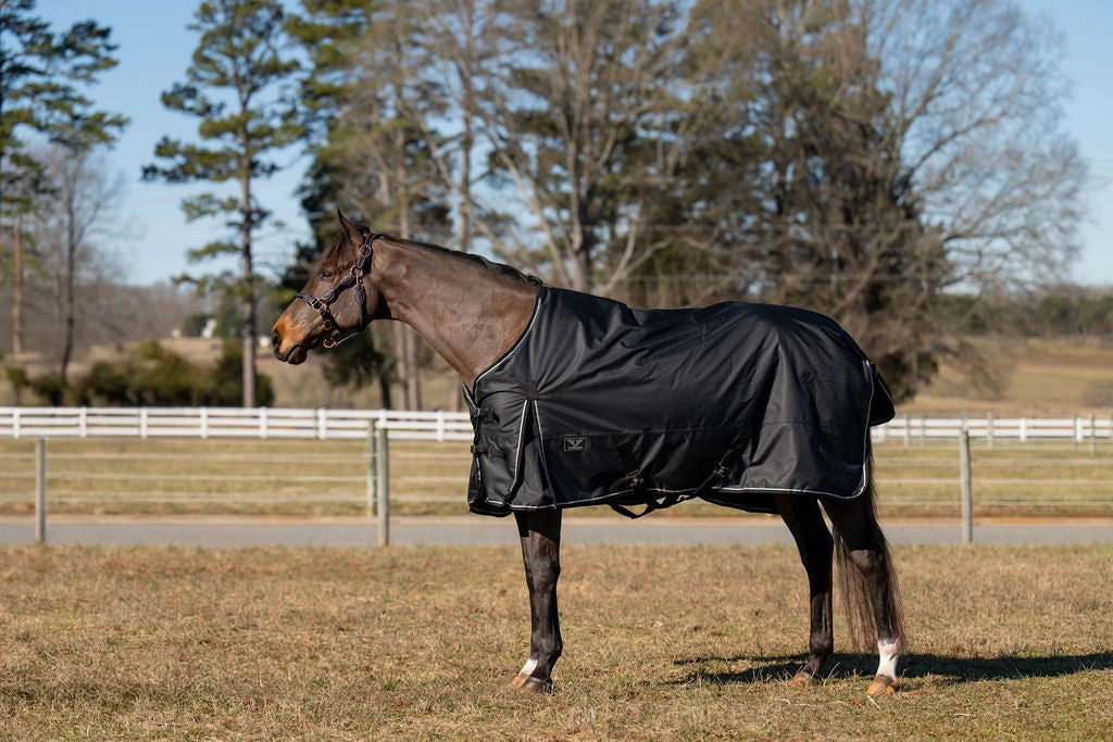 TuffRider 600D Ripstop Standard Neck LightWeight Turnout Blanket 100g (Black)