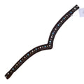 Dressage V Browband with Clear/Blue Gems