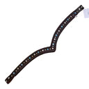 Dressage V Browband with Clear/Blue Gems