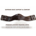 Total Saddle Fit Contoured Leather Horse Girth Brown w/ 3 D Rings Adjustable