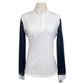 Horze 'Maya' Show Shirt in White/Black Sleeves - Women's US 12 - White / Large