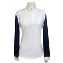 Horze 'Maya' Show Shirt in White/Black Sleeves - Women's US 12 - White / Large