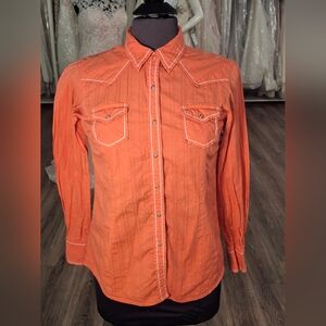 Ariat Casual Coral Orange Button Down Western Shirt - WOMENS MEDIUM