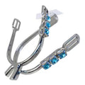 SOLD-Bejeweled Prinf of Wales Spurs in Stainess Steel - 1" - Silver
