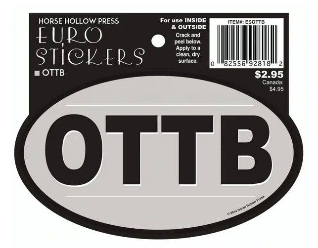 Oval Equestrian Horse Sticker (Waterproof) "OTTB"