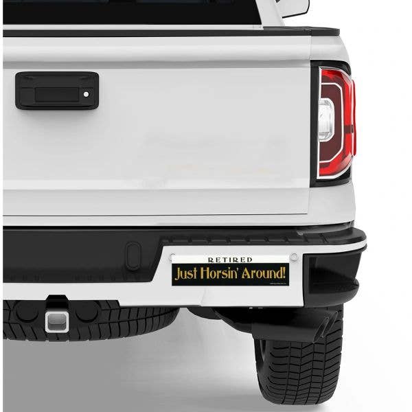 Horse Bumper Sticker "Retired! Just..."