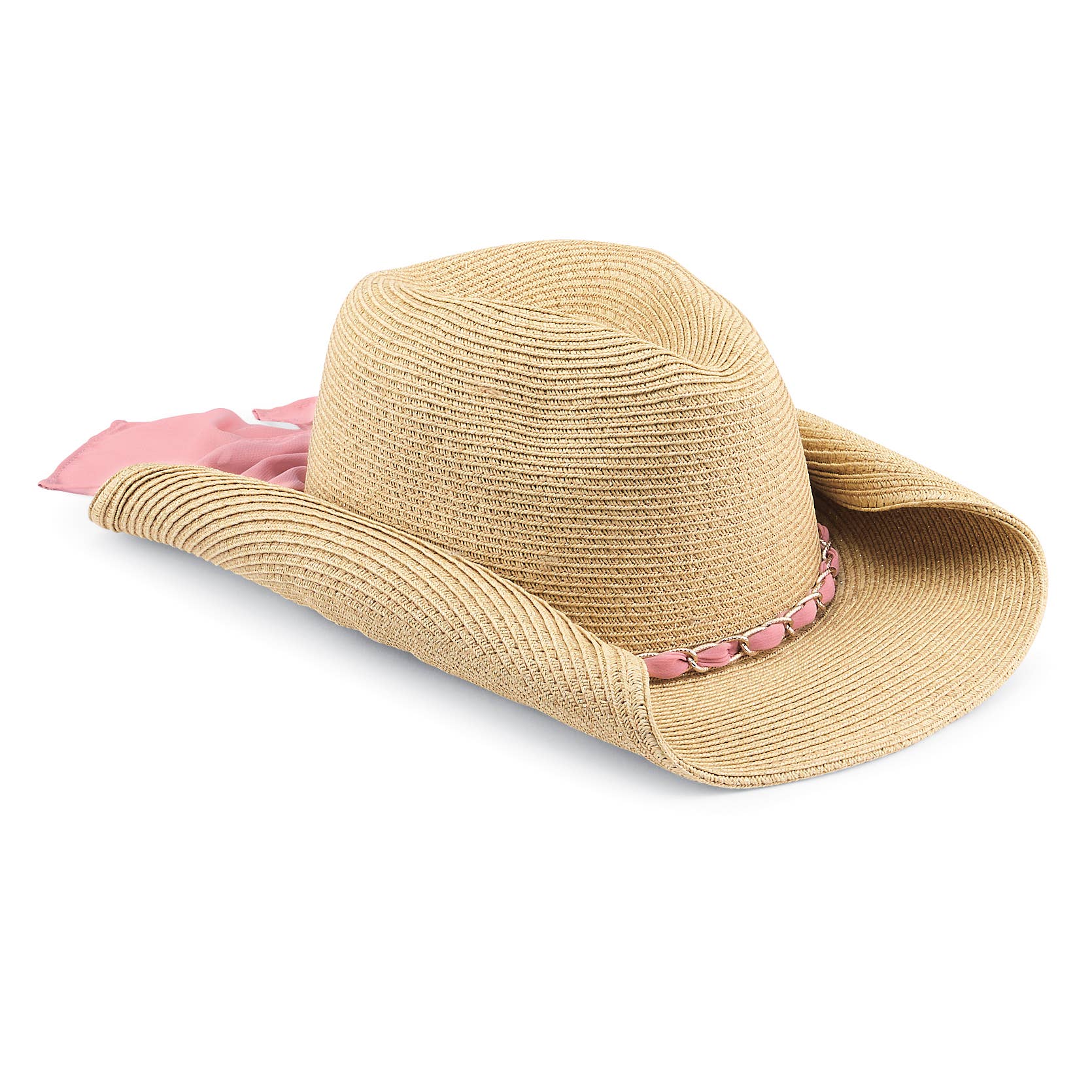 Country Straw & Bow Cowgirl Hat