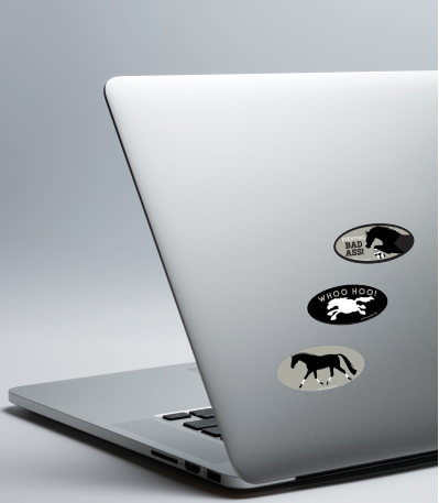 Horse Funny Laptop, Cell Phone & Helmet Sticker "Eventing Bad Ass"