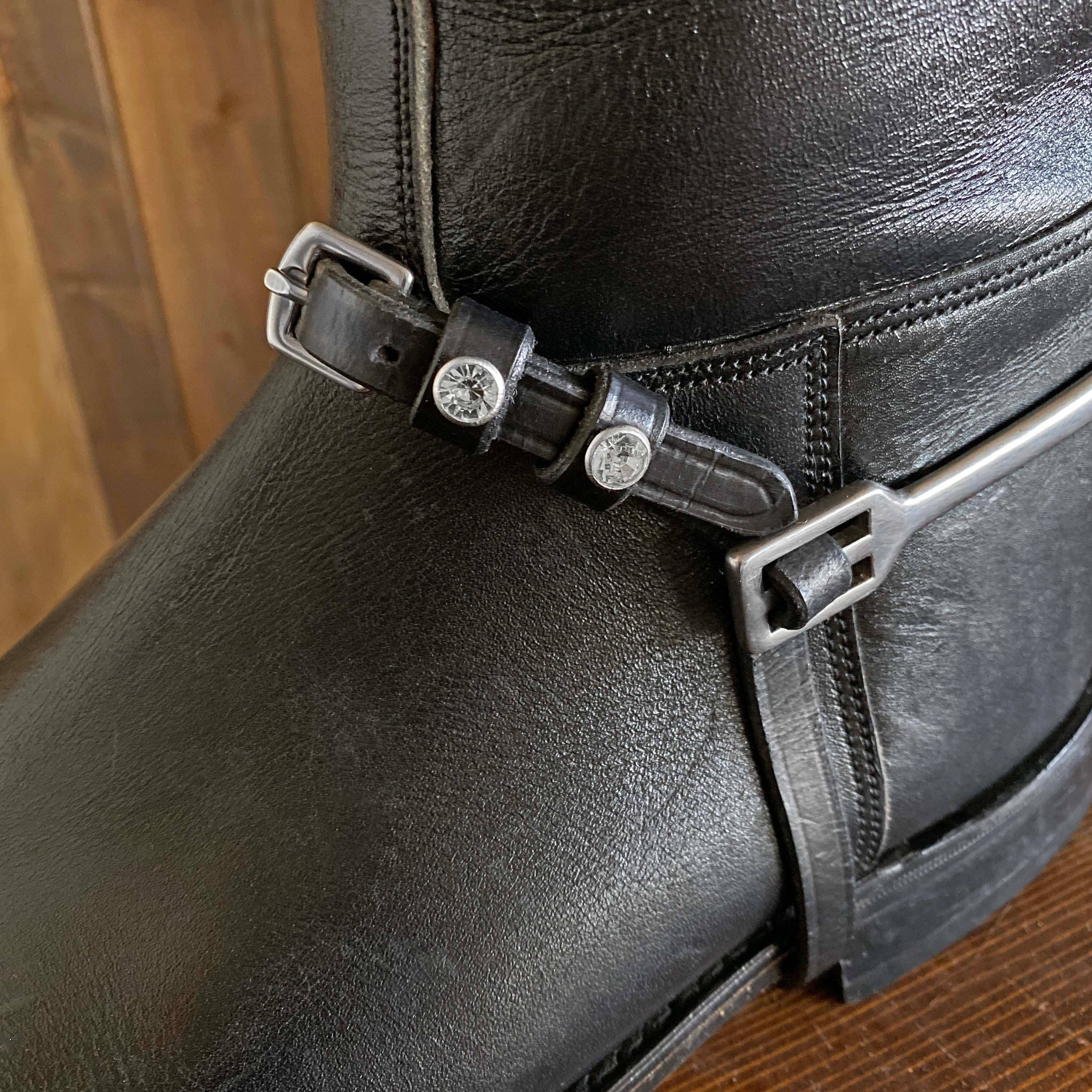 14" Brooklyn Spur Straps, Clear Crystal Bling (Children's)
