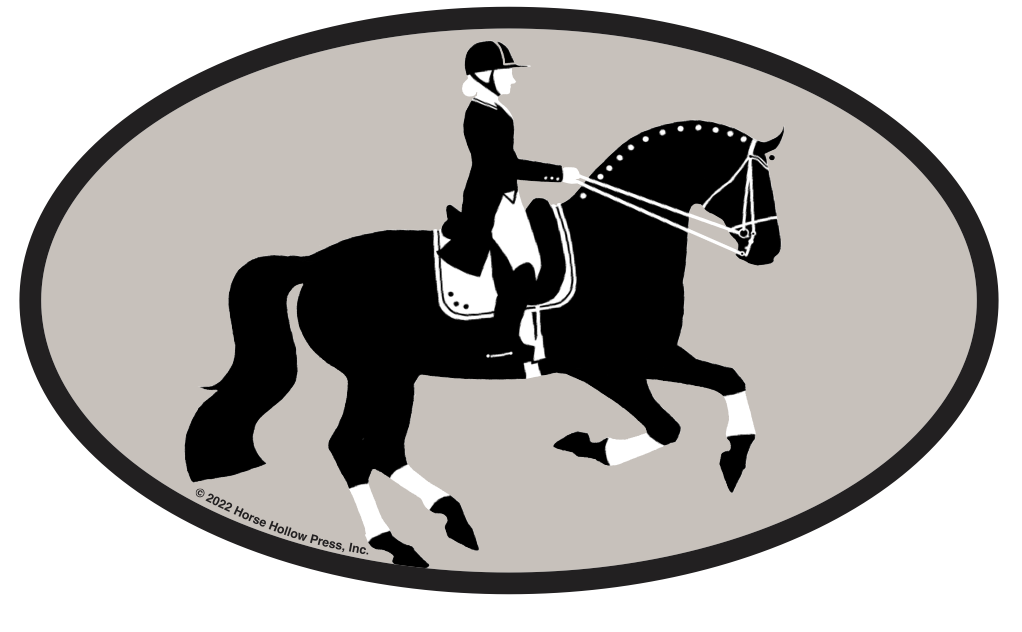 Oval Equestrian Horse Sticker (Waterproof) "Piaffe Dressage"