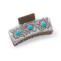 Embossed Turquoise Claw Clip