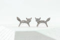 "Foxy" Studs Silver Earrings