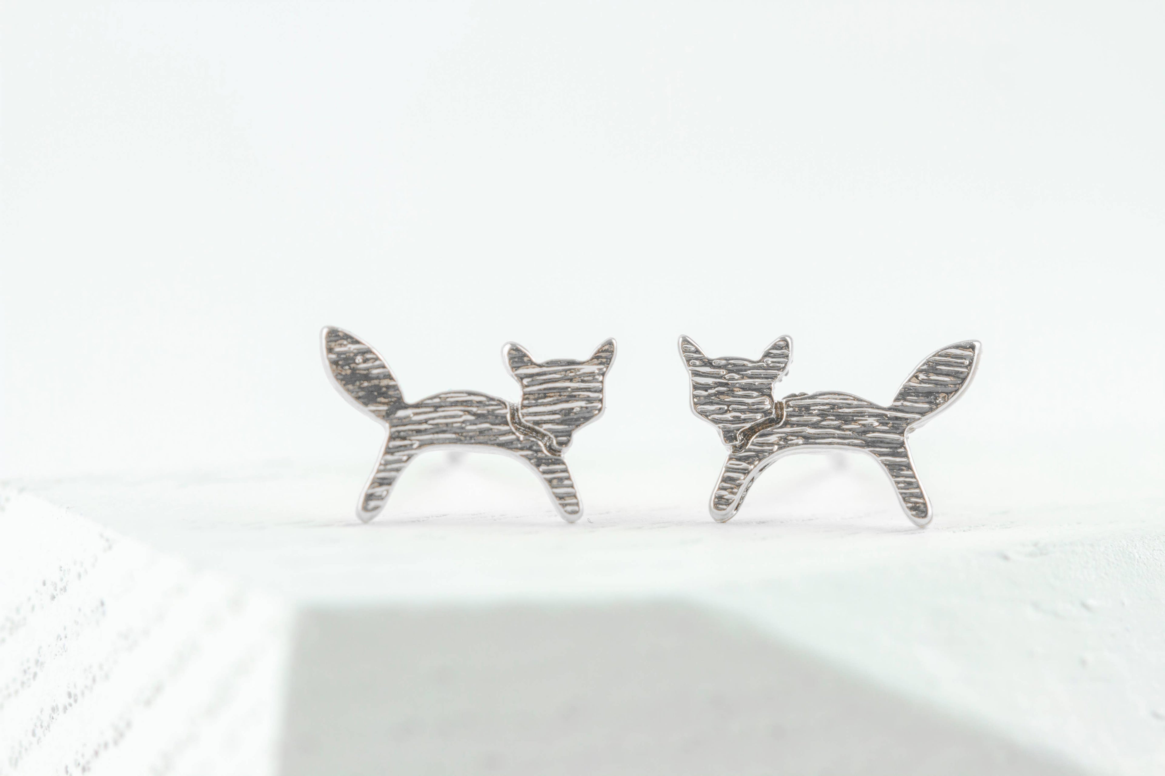 "Foxy" Studs Silver Earrings