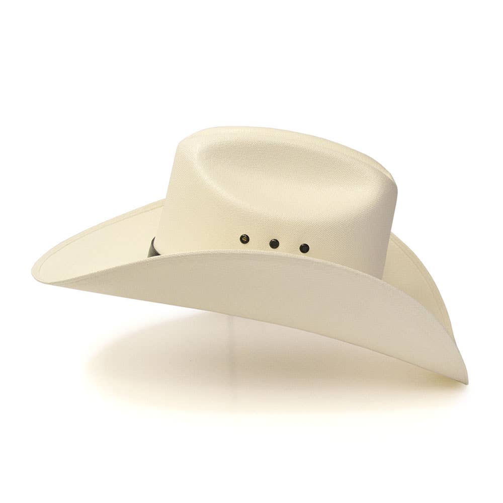 Western Cattleman Straw Hat with Silver Concho Band