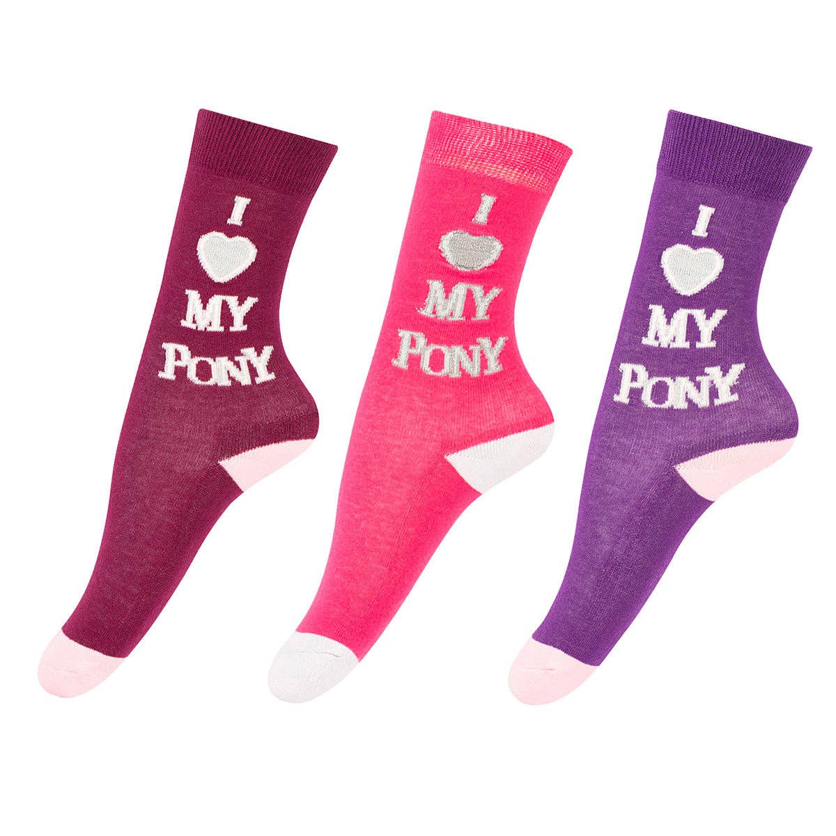 TuffRider "I love My Pony" 3 Pack Socks (Children's)